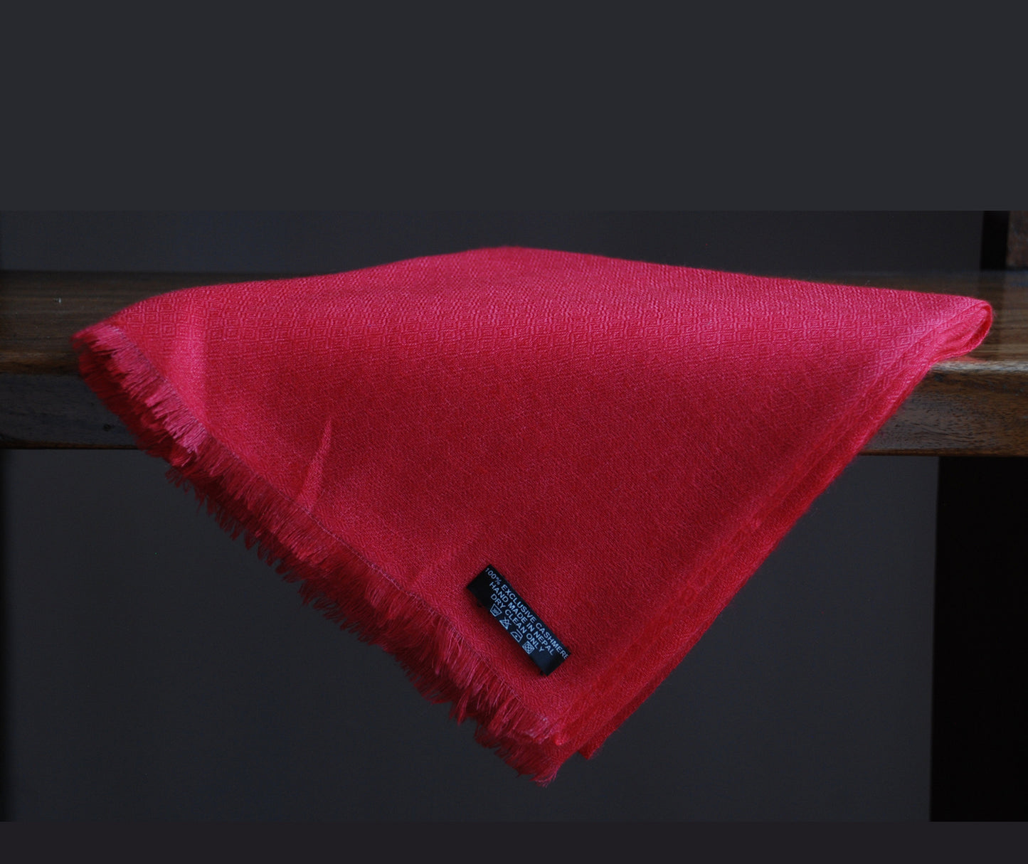 Featherweight  Diamond Pattern dark Pink Cashmere Shawl