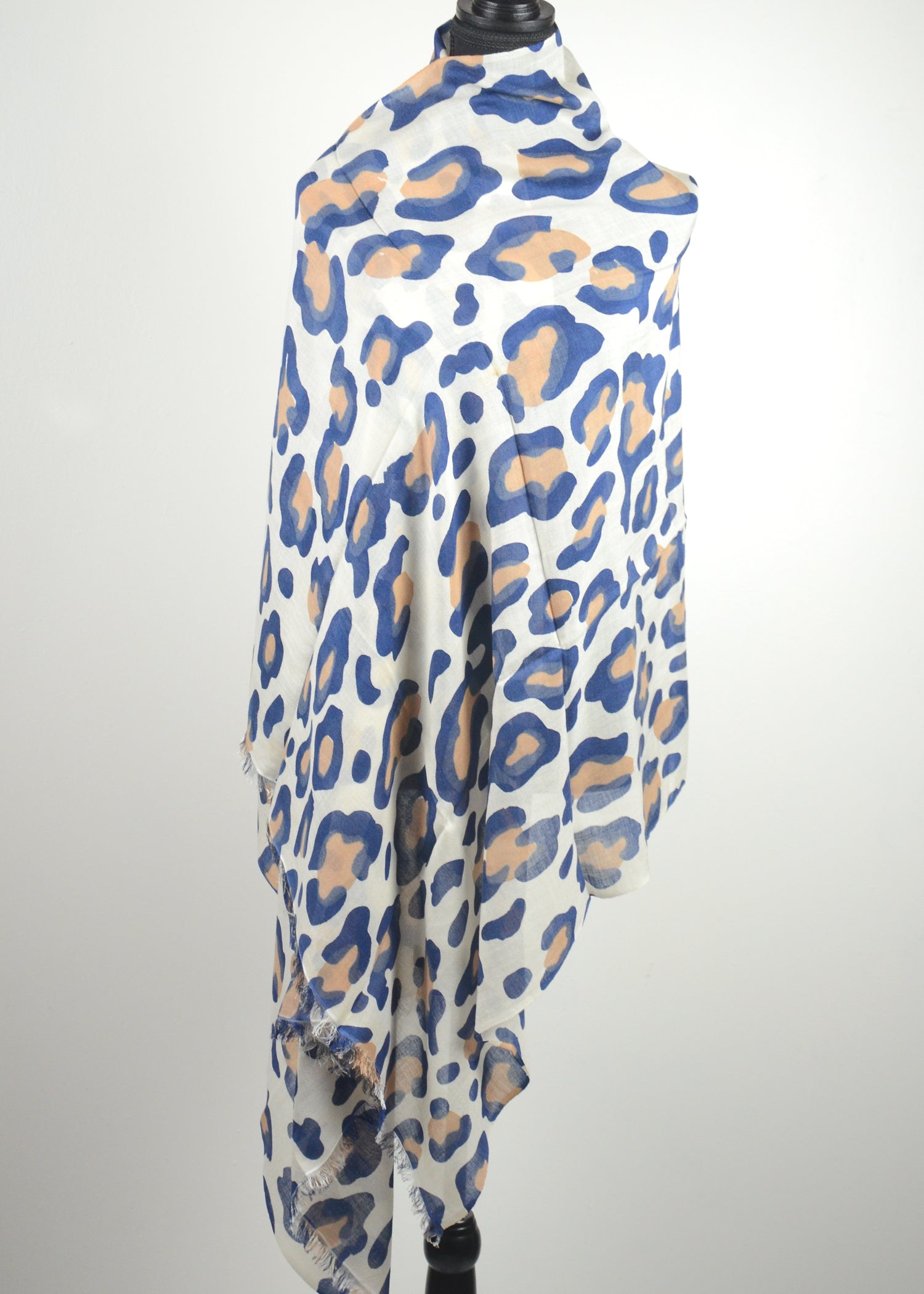 Leopard printed cashmere scarf