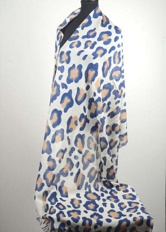 Leopard print cashmere shawl 