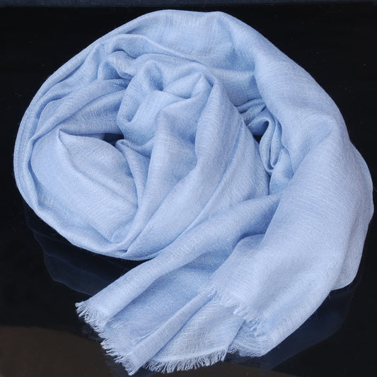 Blue Cream Stripe soft Lightweight Cashmere Wrap