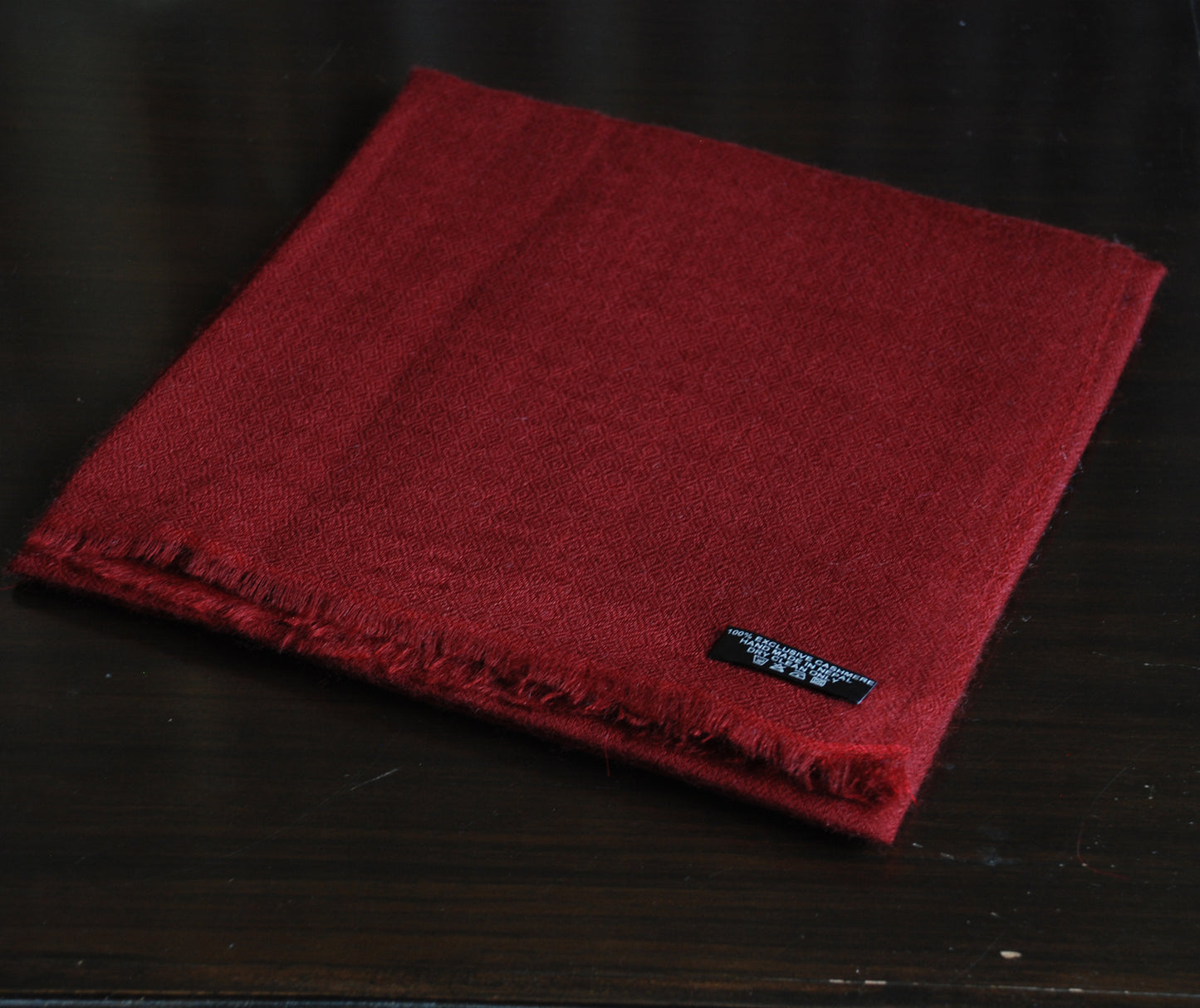 Maroon Diamond Pattern Cashmere Shawl