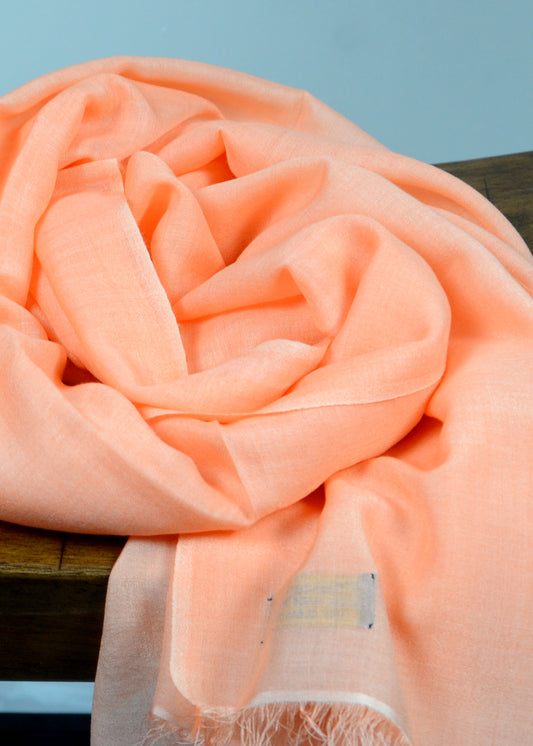 Peach color cashmere shawl