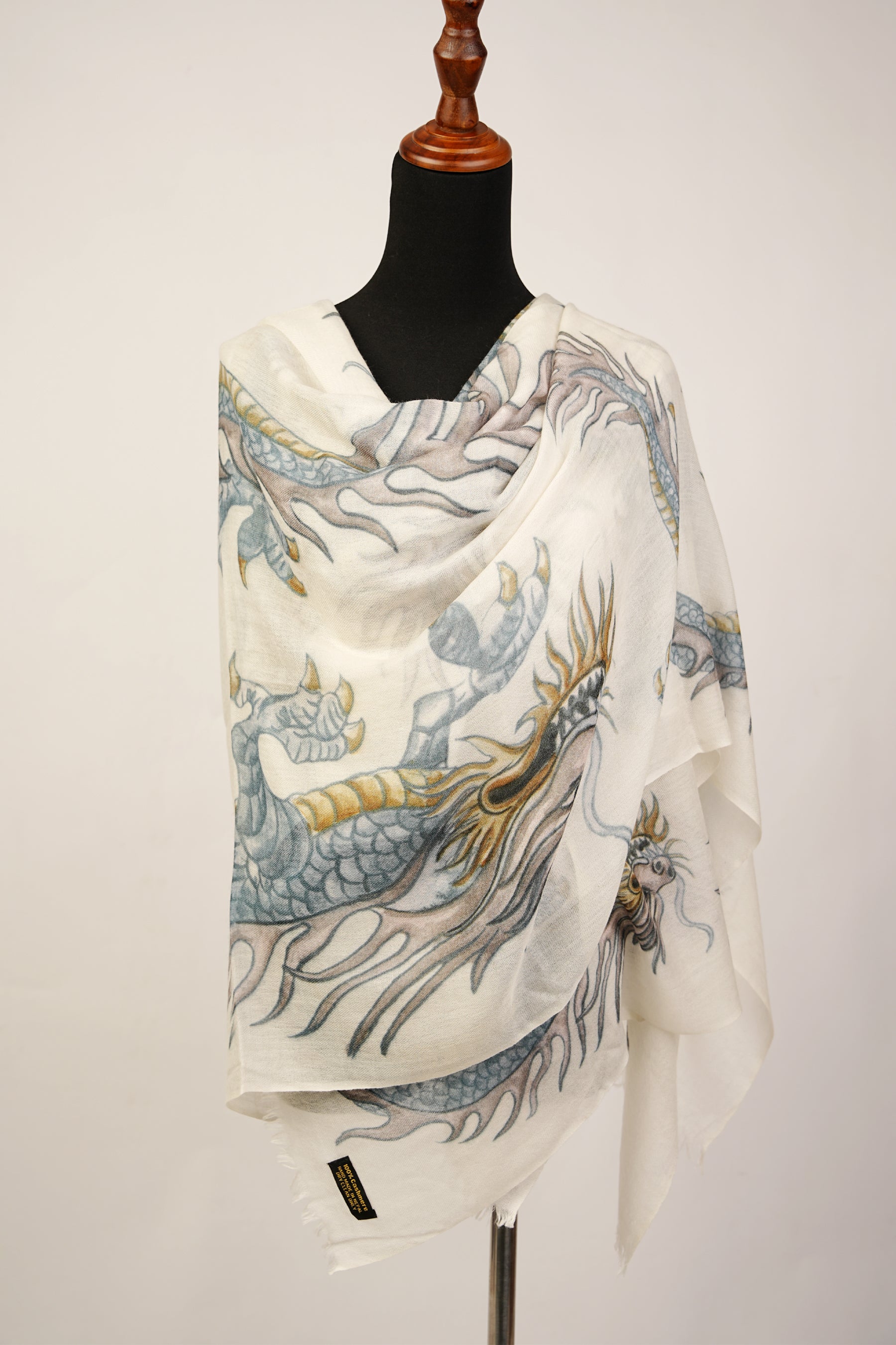 Dragon print pashmina wrap or shawl is an ideal combination of design and warmth