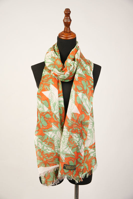 Pashmina Shawl, Stole, Wrap, and Scarf features a floral print, perfect for autumn.