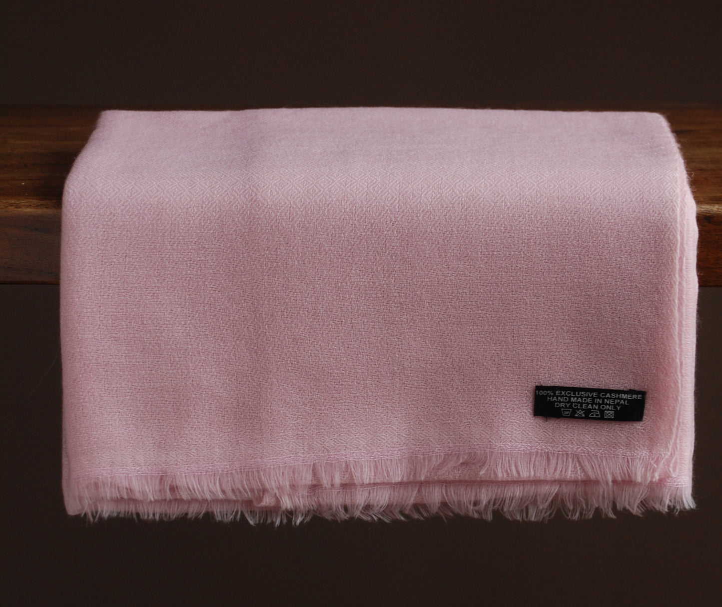 Diamond Pattern Light Pink Cashmere Shawl