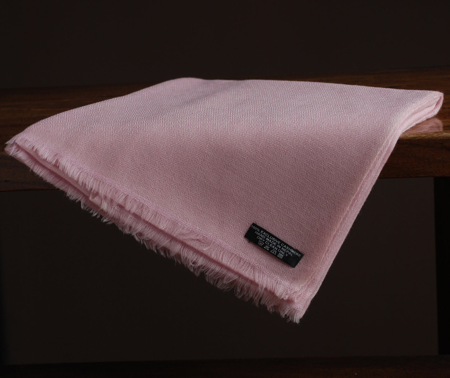 Diamond Pattern Light Pink Cashmere Shawl