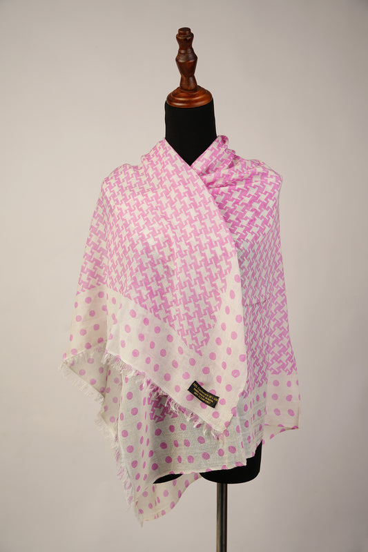 pink printed pashmina scarf