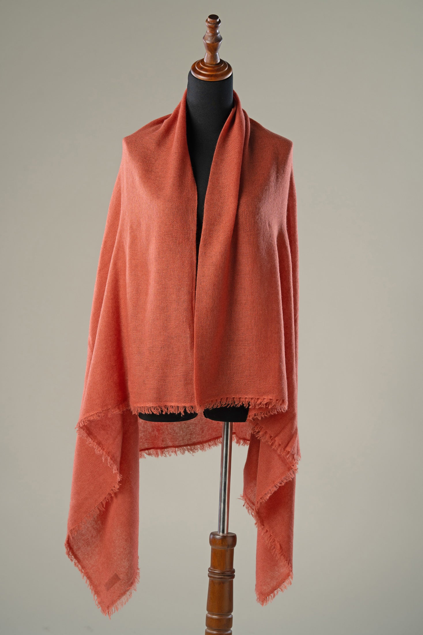 Dusty Rose Pure Pashmina Shawl | Luxury Handwoven Cashmere Wrap