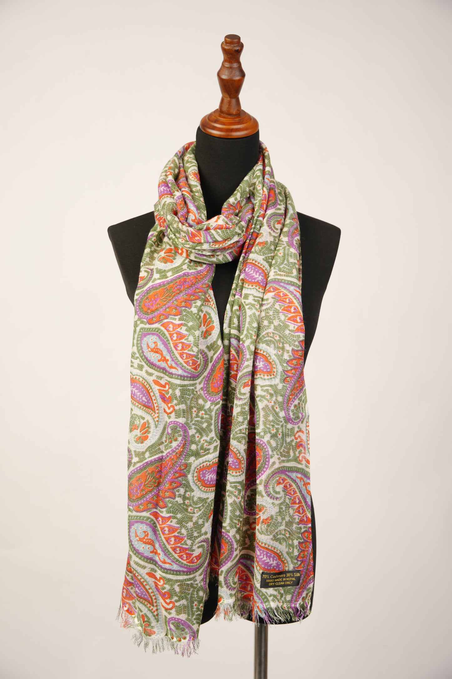 Printed Pashmina Scarf with Paisley Pattern