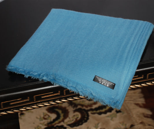 Sky Blue Diamond Pattern Pashmina Shawl